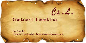Csetneki Leontina névjegykártya